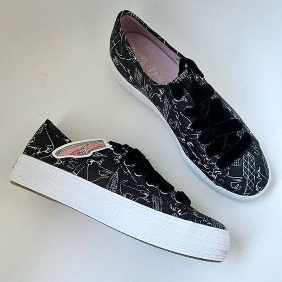 Keds Triple Kick CJW Silk Signature Print Sneakers Black US 7.5 - Picture 2 of 10